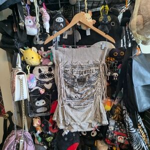 Y2K Salvage Lace Up Skirt